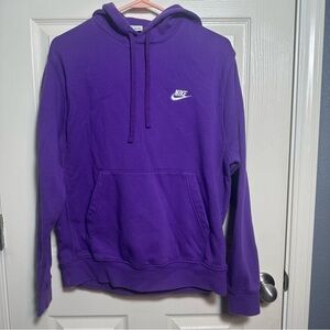 Women’s Nike Purple Hooded Sweatshirt with White Logo, size Medium